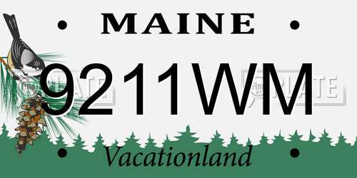9211WM Maine License Plate