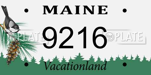 9216 Maine License Plate