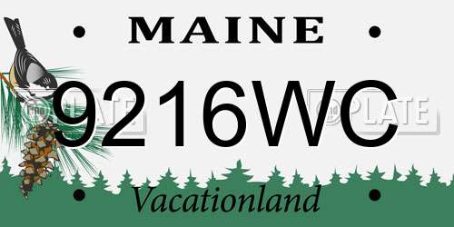 9216WC Maine License Plate