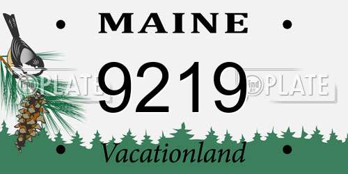 9219 Maine License Plate