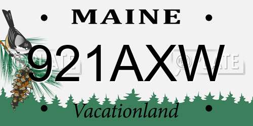 921AXW Maine License Plate