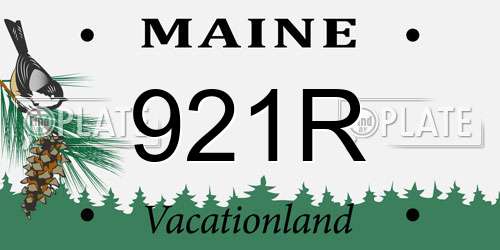 921R Maine License Plate