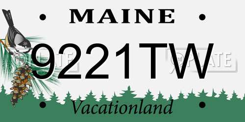 9221TW Maine License Plate