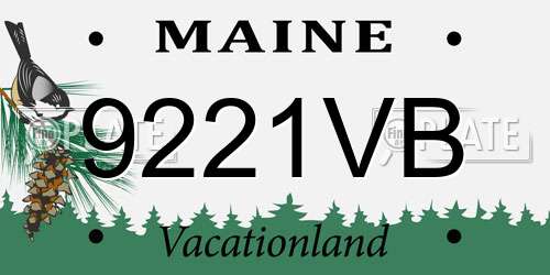 9221VB Maine License Plate