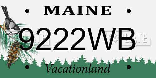 9222WB Maine License Plate