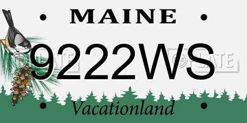 9222WS Maine License Plate
