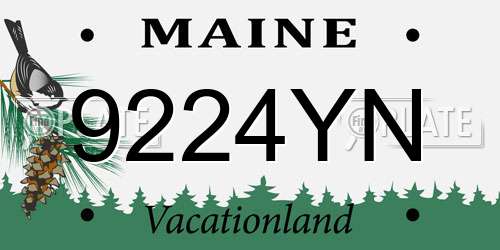 9224YN Maine License Plate