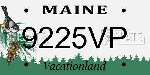 9225VP Maine License Plate