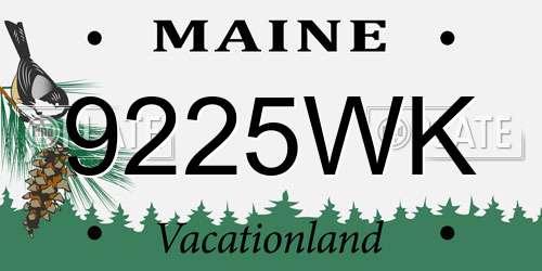 9225WK Maine License Plate