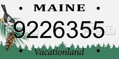 9226355 Maine License Plate