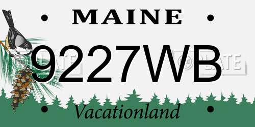 9227WB Maine License Plate