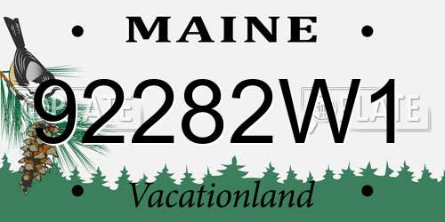 92282W1 Maine License Plate
