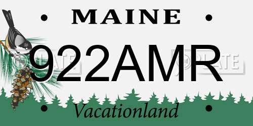 922AMR Maine License Plate