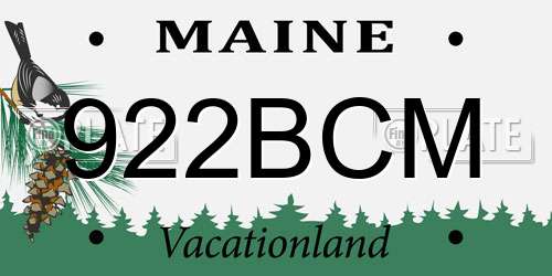 922BCM Maine License Plate