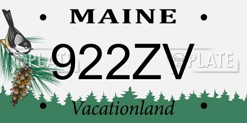 922ZV Maine License Plate