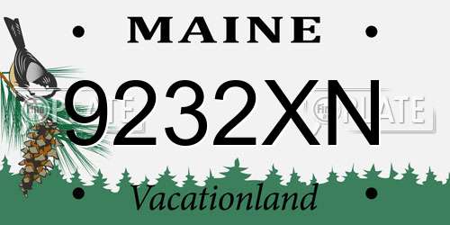 9232XN Maine License Plate