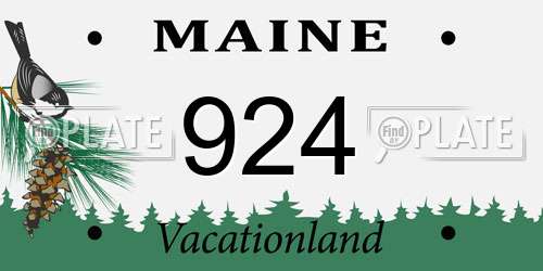924 Maine License Plate