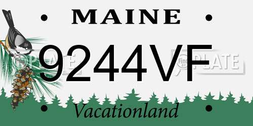 9244VF Maine License Plate