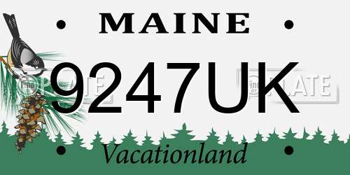 9247UK Maine License Plate