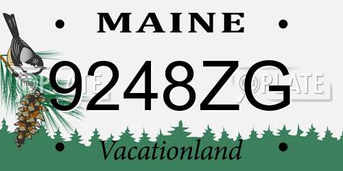 9248ZG Maine License Plate