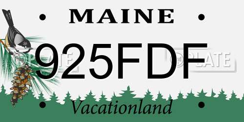 925FDF Maine License Plate