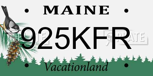 925KFR Maine License Plate