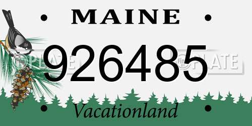 926485 Maine License Plate