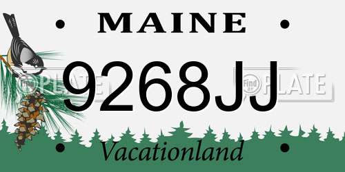 9268JJ Maine License Plate