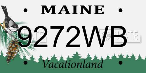 9272WB Maine License Plate