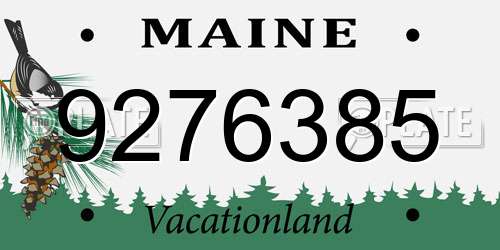 9276385 Maine License Plate