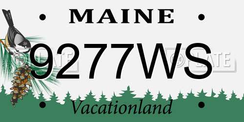 9277WS Maine License Plate