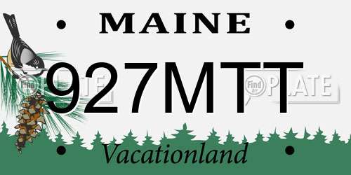 927MTT Maine License Plate