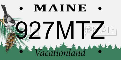 927MTZ Maine License Plate