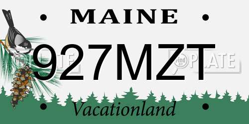 927MZT Maine License Plate