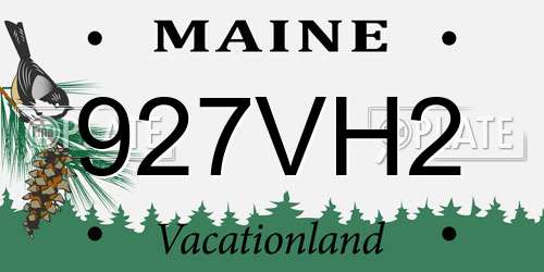 927VH2 Maine License Plate