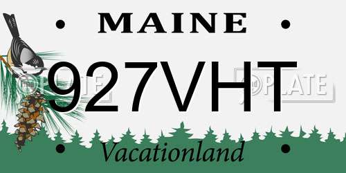 927VHT Maine License Plate
