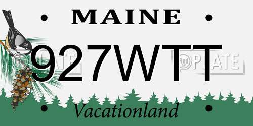 927WTT Maine License Plate