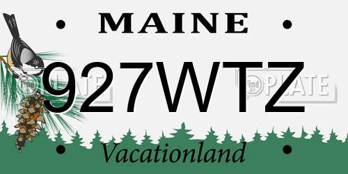 927WTZ Maine License Plate