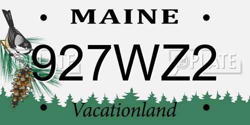 927WZ2 Maine License Plate