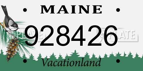 928426 Maine License Plate