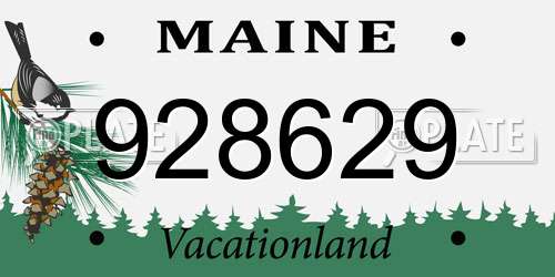 928629 Maine License Plate