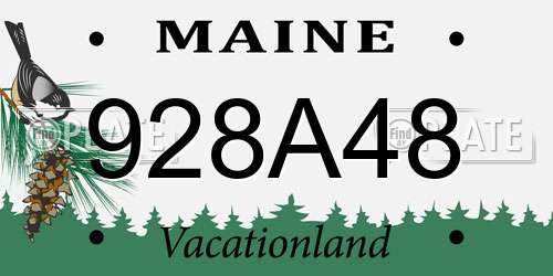 928A48 Maine License Plate