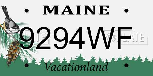 9294WF Maine License Plate