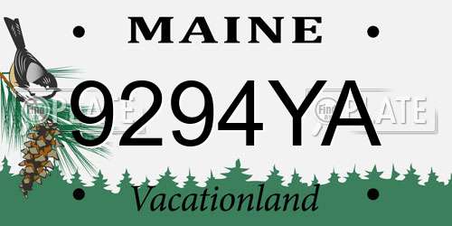 9294YA Maine License Plate