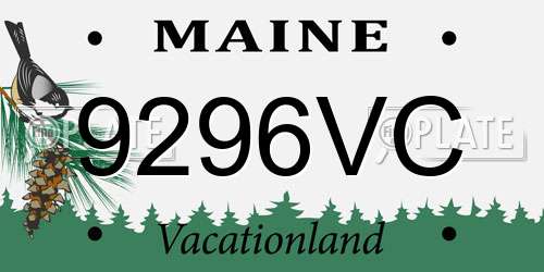 9296VC Maine License Plate