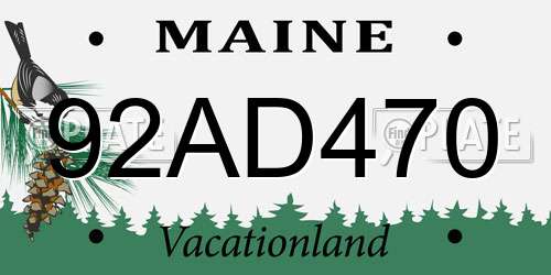 92AD470 Maine License Plate
