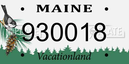 930018 Maine License Plate