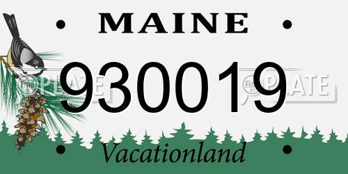 930019 Maine License Plate