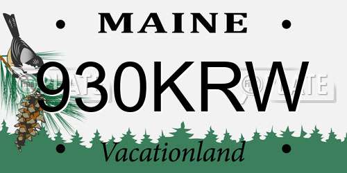 930KRW Maine License Plate