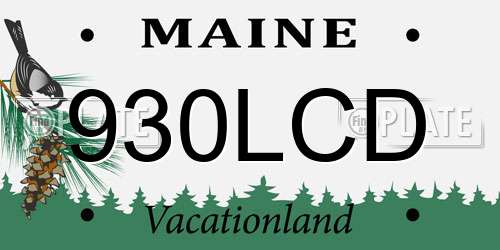 930LCD Maine License Plate